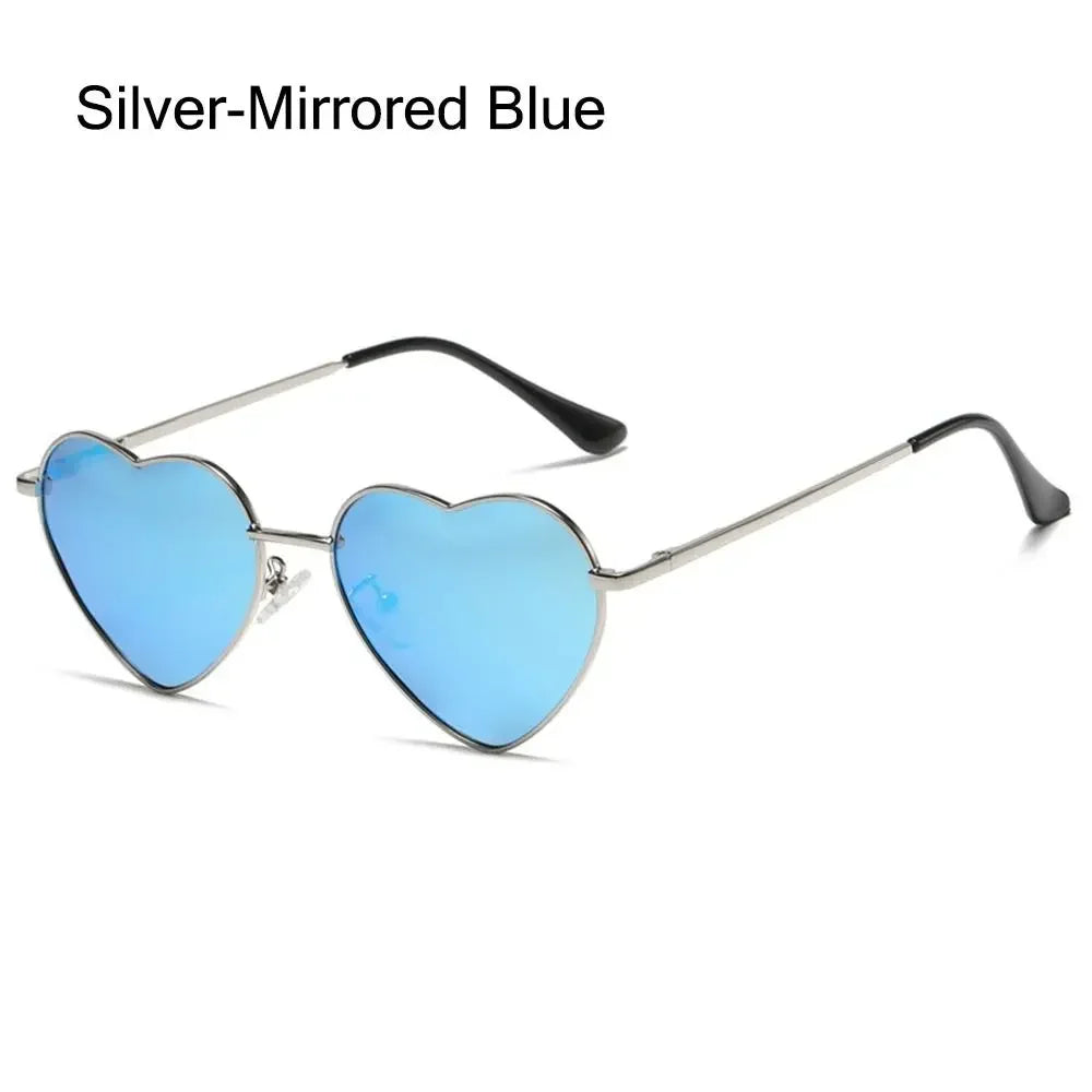 Heart-Shaped Sunglasses Heart Sun Glasses Shades Vintage 90s Glasses UV400 Protection Metal Frame Sunglasses Fancy Accessories - Uknowucme