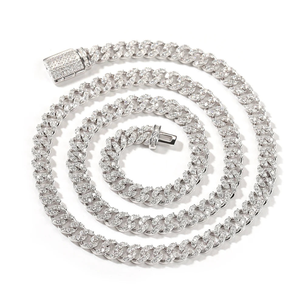 Uwin S925 Moissanite 6mm Cuban Chain Miami Sterling Silver Necklace for Women Bracelets Diamond Tester High Quality Fine Jewelry - Uknowucme