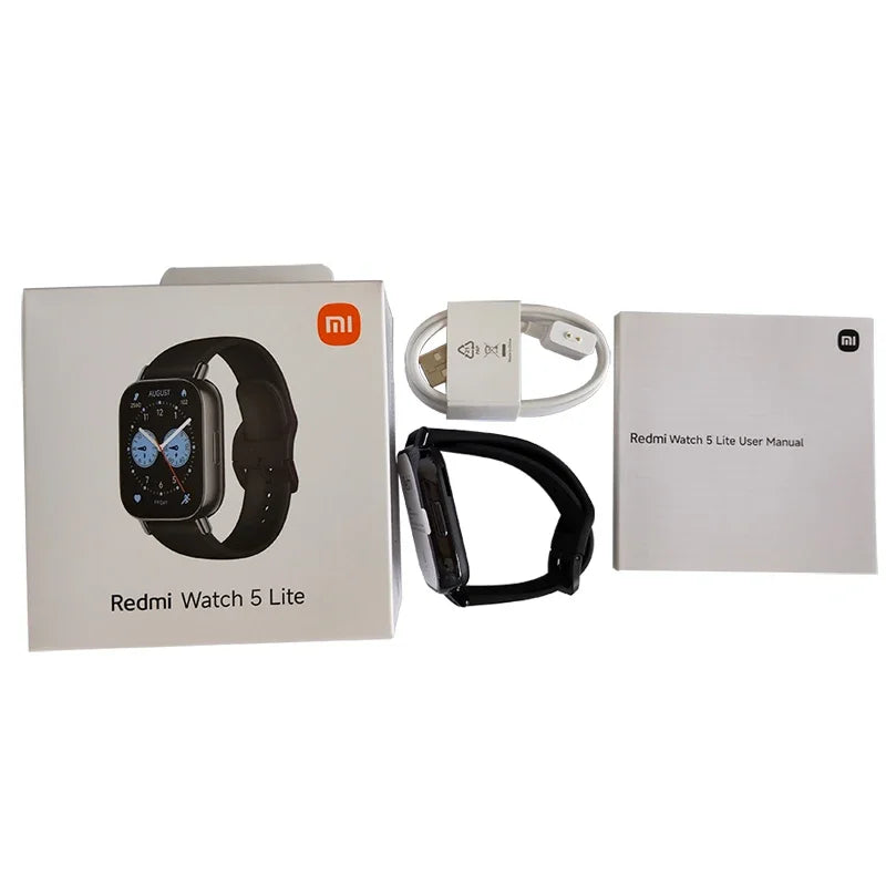 Global Version Xiaomi Redmi Watch 5 Lite 1.96'' AMOLED display Bluetooth® calling 18-Day Battery life Built-in GNSS 5ATM - Uknowucme