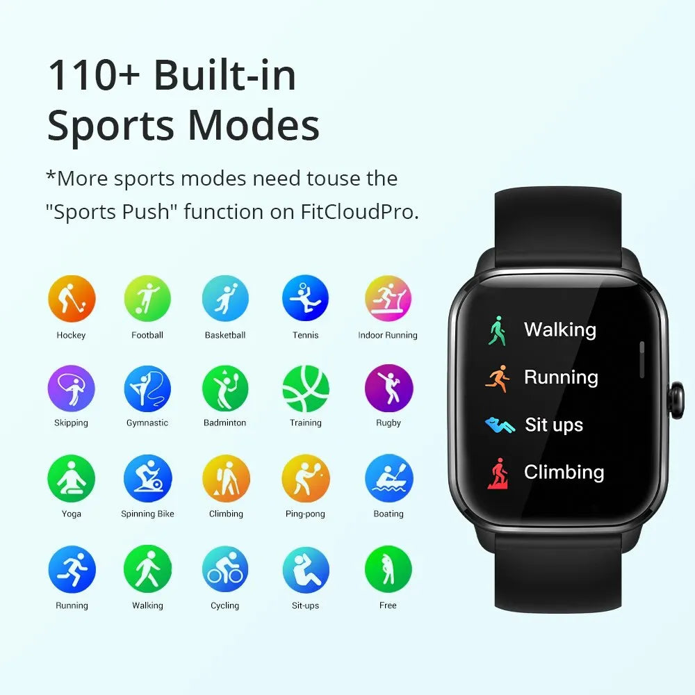 COLMI C61 Smartwatch 1.9 Inch Full Screen Bluetooth Calling Heart Rate Sleep Monitor 100 Sport Models Smart Watch For Men Women - Uknowucme