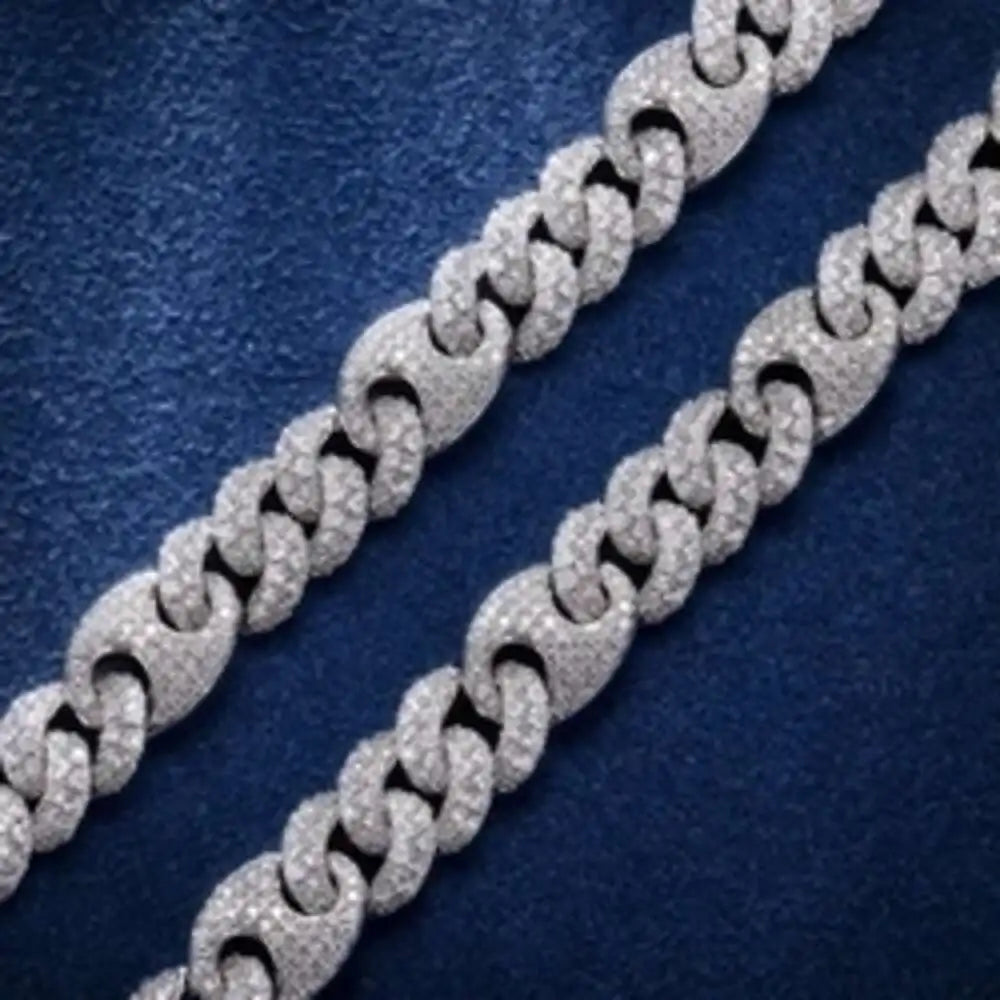 10mm Moissanite Chain 925 Sterling Silver Necklace Iced Out Hip Hop Jewelry Cuban Link Chain - Uknowucme