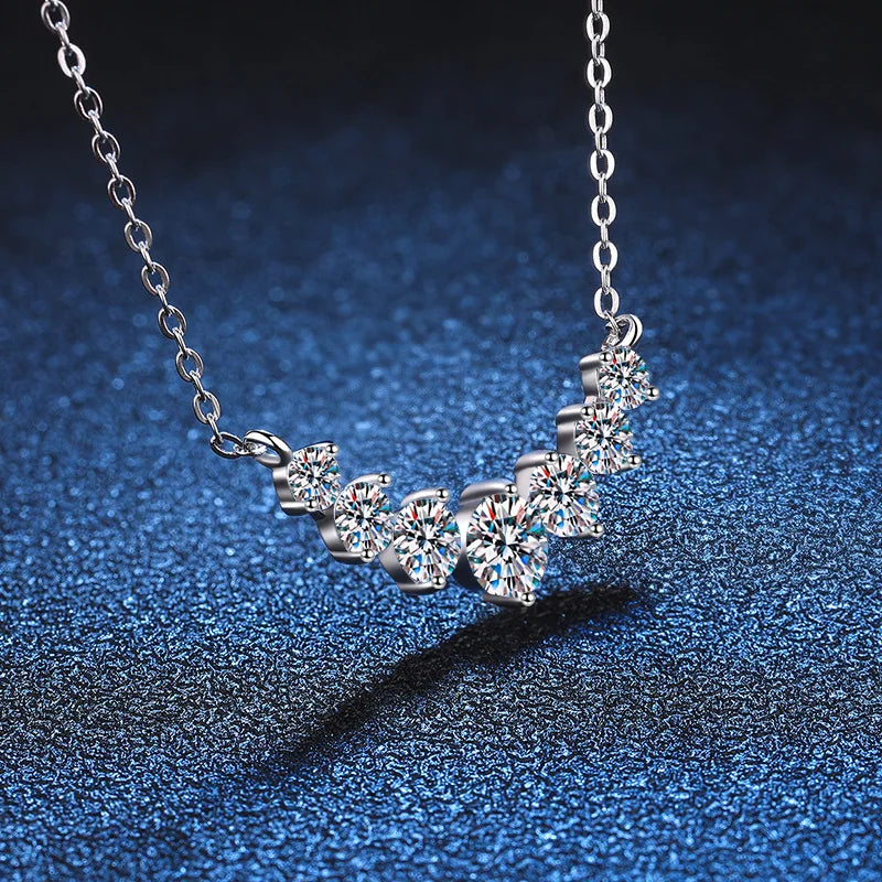 K.NOBSPIN Moissanite Necklace for Woman Wedding Fine Jewely with Certificates 925 Sterling Sliver Plated 18k White Gold Necklace - Uknowucme