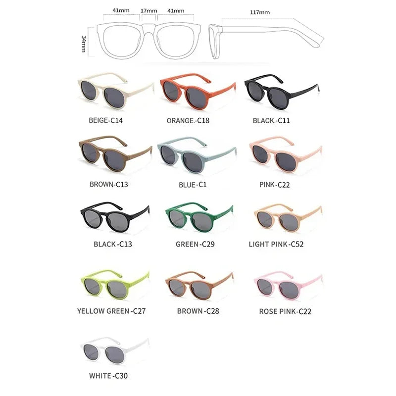 Fashion Baby's First Sunglasses with Strap Round Flexible UV400 Polarized Infant Sunglasses for Ages 0-3 Years - Uknowucme