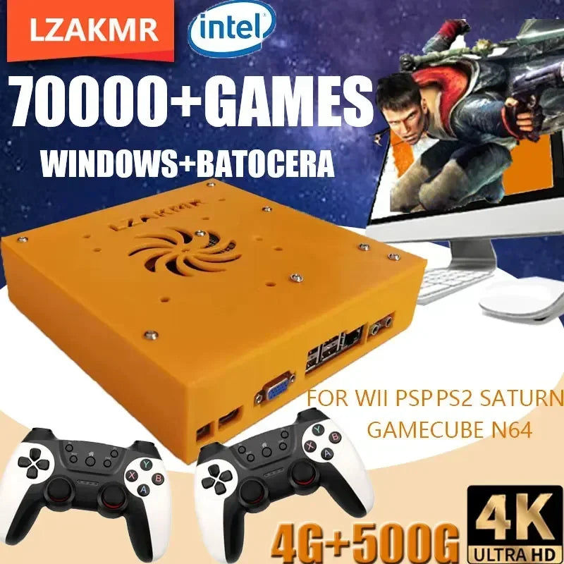 LZAKMR M8 Plug and Play Retro 1037U Game Console 500G HDD 70000+Games For Wii PS2 N64 PSP GameCube N64 Wireless handle - Uknowucme
