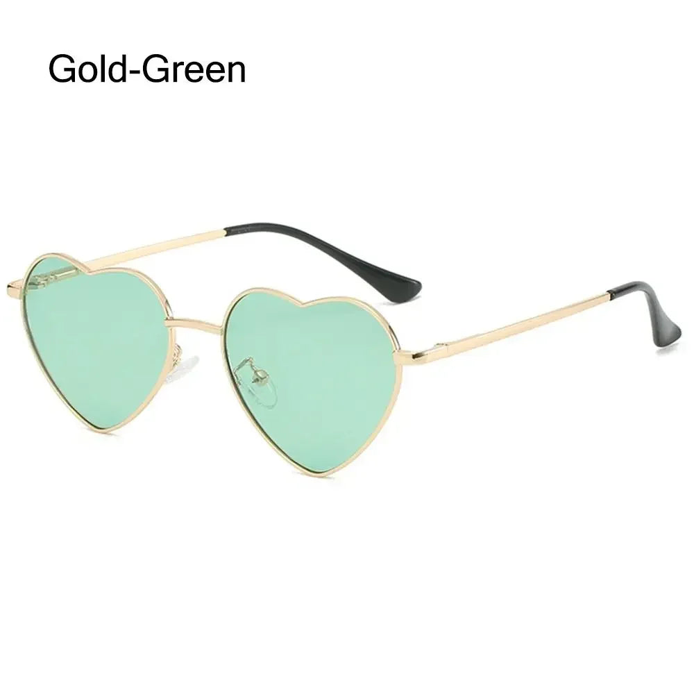 Heart-Shaped Sunglasses Heart Sun Glasses Shades Vintage 90s Glasses UV400 Protection Metal Frame Sunglasses Fancy Accessories - Uknowucme