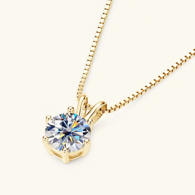 Lnngy 0.5ct-5ct Moissanite Pendant Necklace With Certificate For Women Original Real 925 Silver Chain Solitaire Drop Necklaces - Uknowucme