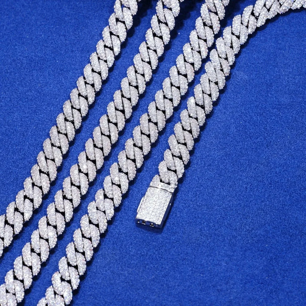 10mm CZ Stone cuban link chain Silver Gold Plated Iced Out Miami Cuban Chain Necklace for Men Women - Uknowucme