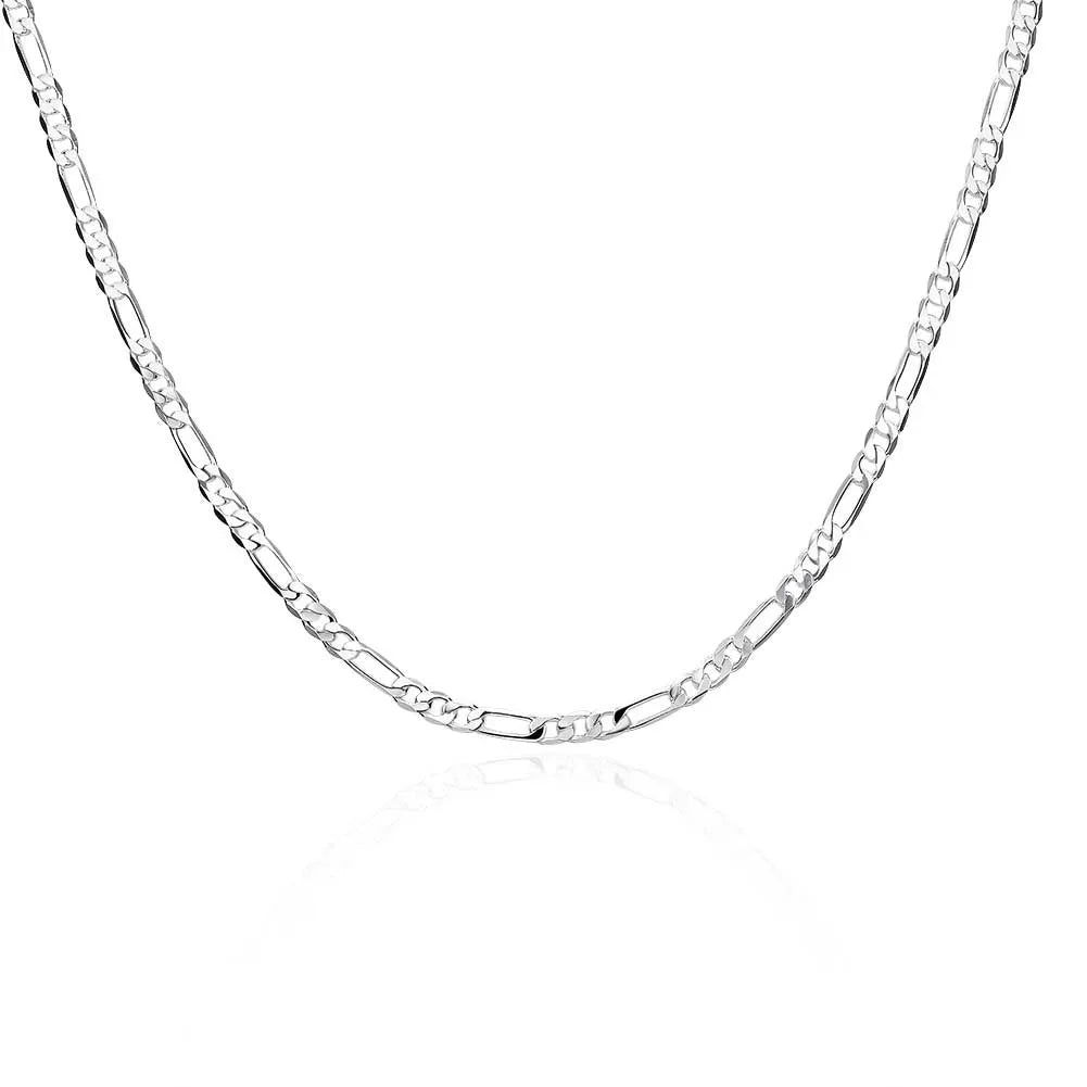 40-75cm 925 Silver 4mm Figaro Chain Necklace For Women Men Long Necklace Hip Hop Jewelry Gift - Uknowucme