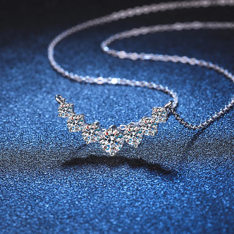 K.NOBSPIN Moissanite Necklace for Woman Wedding Fine Jewely with Certificates 925 Sterling Sliver Plated 18k White Gold Necklace - Uknowucme