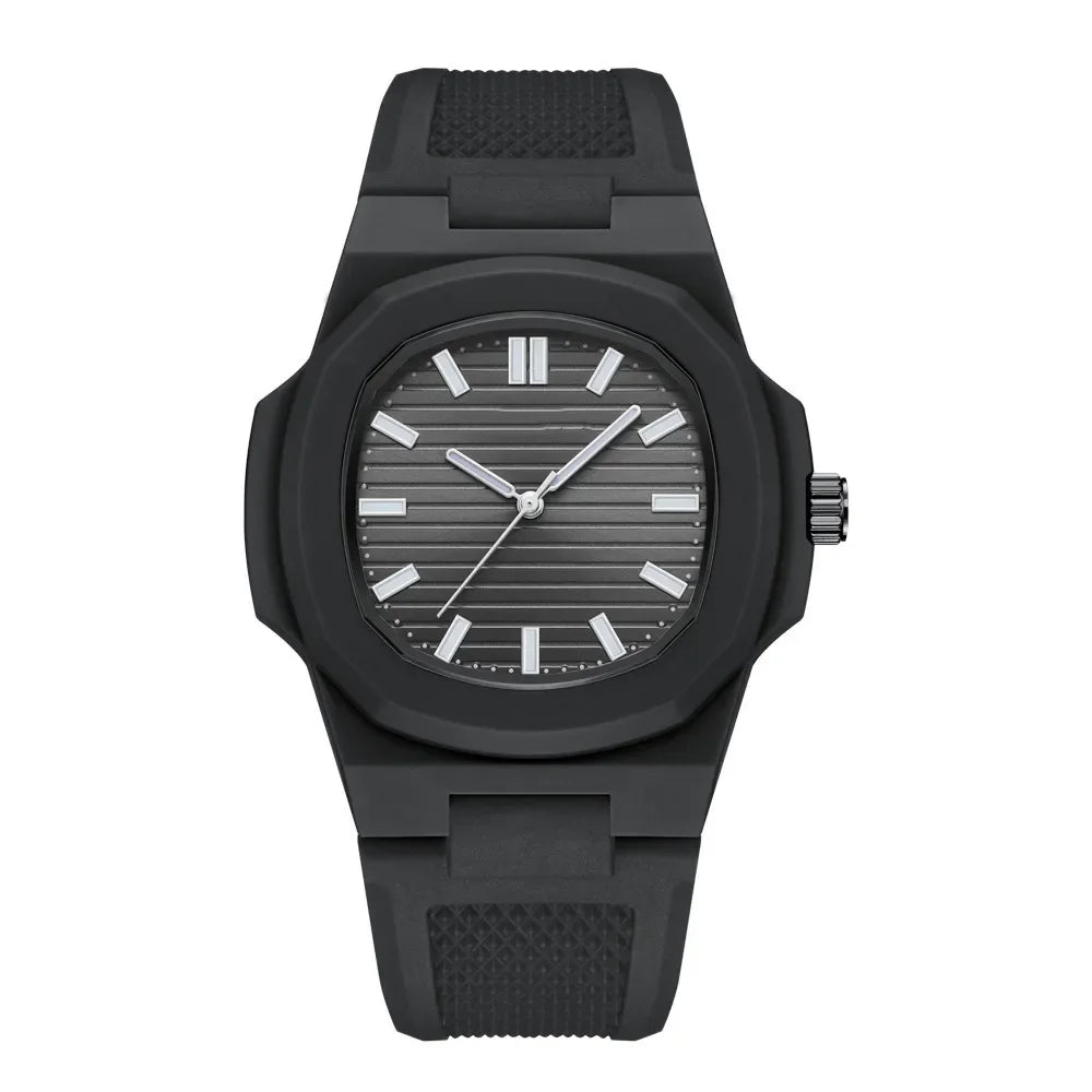 Men Women Watch Classic Orologio Simple Couple Black White Silicone Blue Reloj Quartz Wristwatch Male Man Ladies Student Clock - Uknowucme