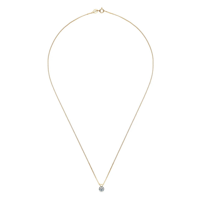 Lnngy 0.5ct-5ct Moissanite Pendant Necklace With Certificate For Women Original Real 925 Silver Chain Solitaire Drop Necklaces - Uknowucme