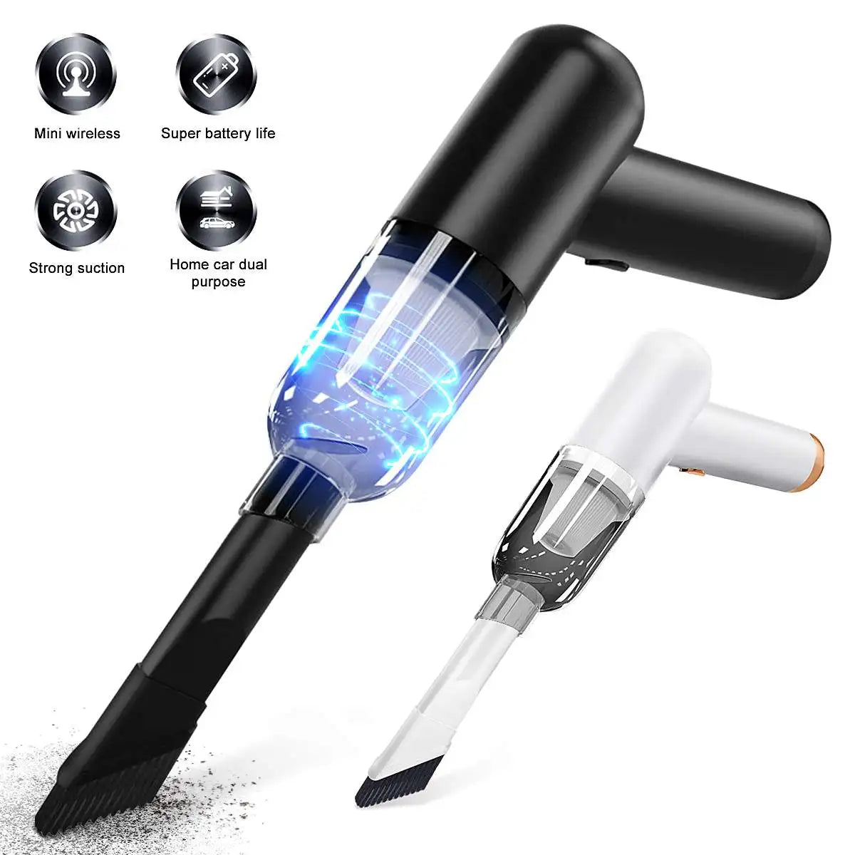 Portable Wireless Car Vacuum Cleaner 8000Pa Household Vacuum Cleaner Mini Large Suction Wet and Dry Handheld Auto Vacuum Cleaner - Uknowucme