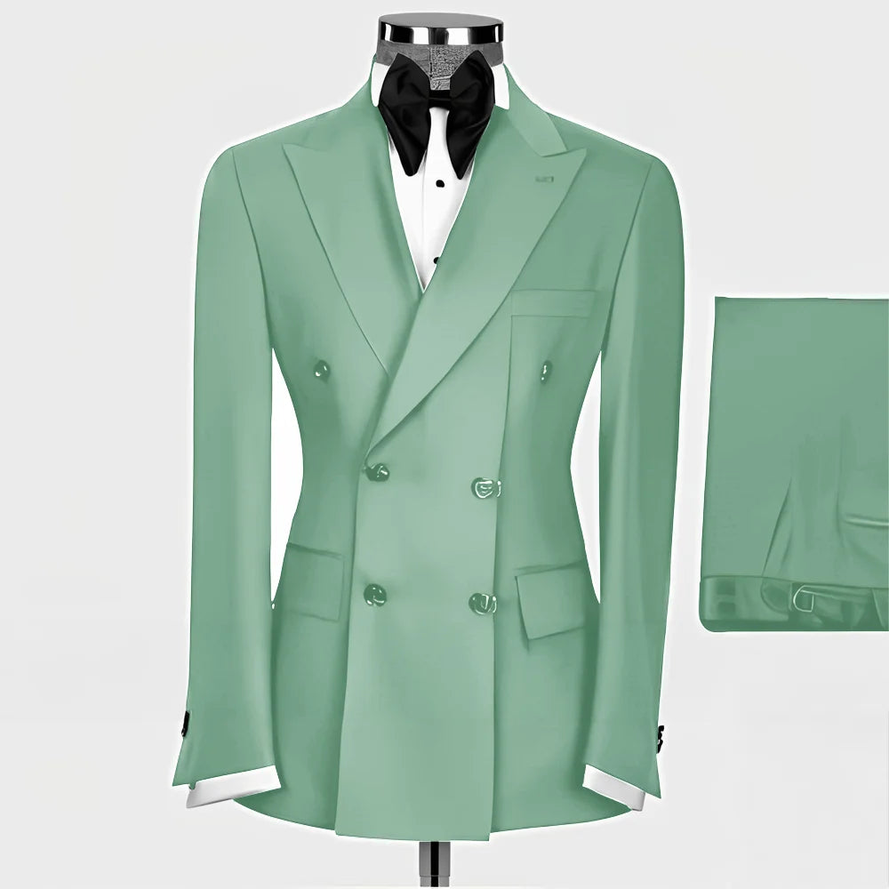 Formal Men's Suit 2-piece Peak Lapel Blazer Groom Wedding Tuxedo Classic Slim Fit Outfit Tailor-made Tuxedo for Male - Uknowucme