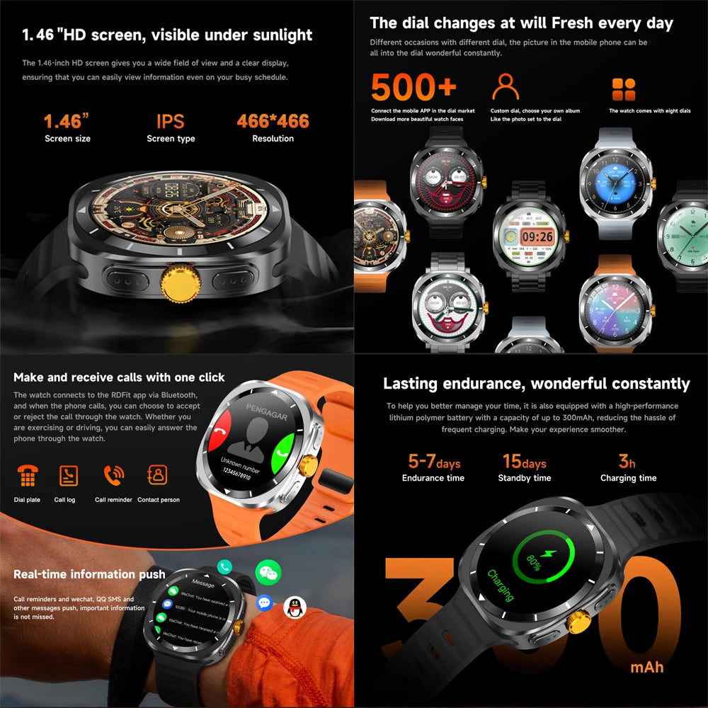 2024New Galaxy Watch 7 Ultra Smart Watch Men 32GB Memory GPS NFC 1.5"AMOLED Screen Fitness Tracker Health Smartwatch For Samsung - Uknowucme