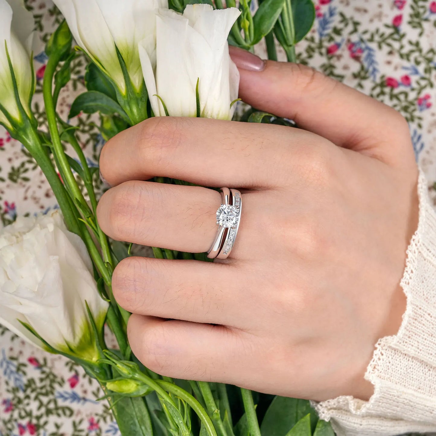 Newshe 925 Silver Engagement Ring Wedding Band White Yellow Gold Jewelry Luxury Solitaire Round Cubic Zircon Diamond Rings - Uknowucme