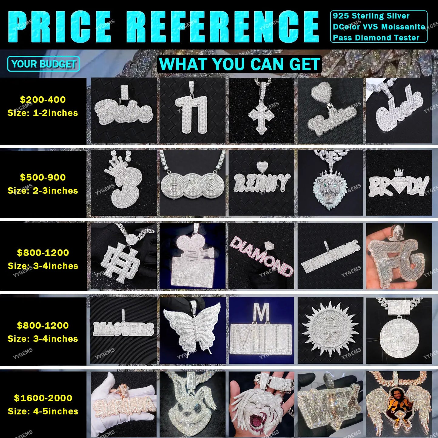 Full Ice Out Mossanite Cuban Chain 6mm 9mm Width 2 Rows S925 Solid Silver Moissanite Cuban Link Chain Hiphop Necklace - Uknowucme