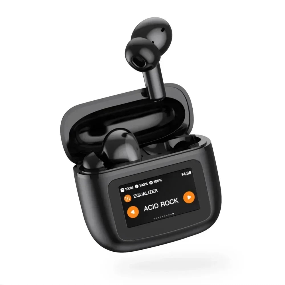 ANC Active Noise Cancellation 13 Functions Bluetooth 5.3 Wireless Headphones with LED Touchscreen TWS Android/iOS Latest Models - Uknowucme