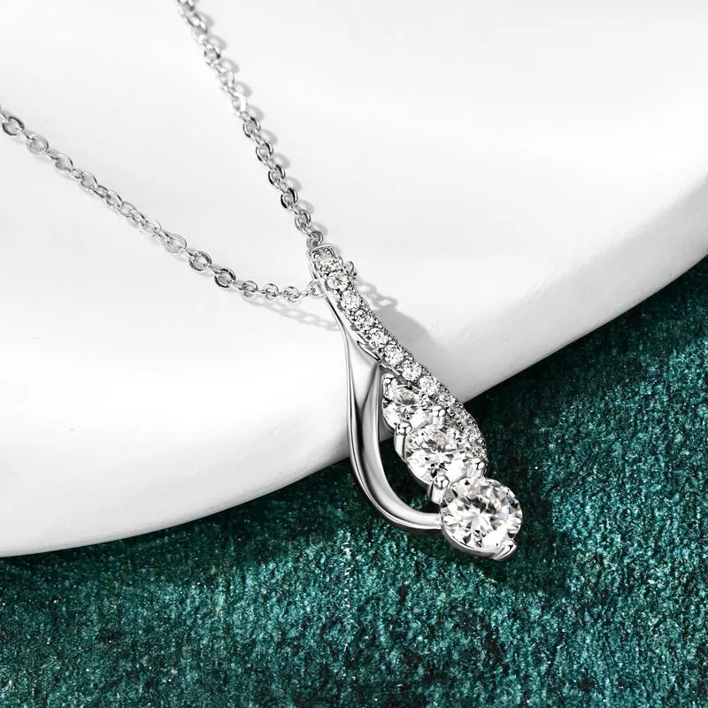 Anziw 7x10mm 2ct Pear Cut Moissanite Infinity Pendant Necklace for Women 925 Sterling Silver Adjustable Chain Fine Jewelry Gift - Uknowucme