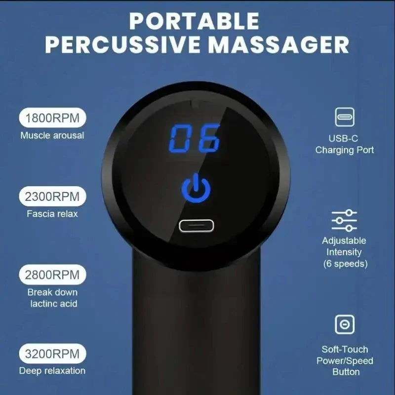 Portable Fascia Gun Vibration Massage Gun For Body Neck Back Pain Gout Relief Deep Muscle Relaxation Fitness Slimming - Uknowucme