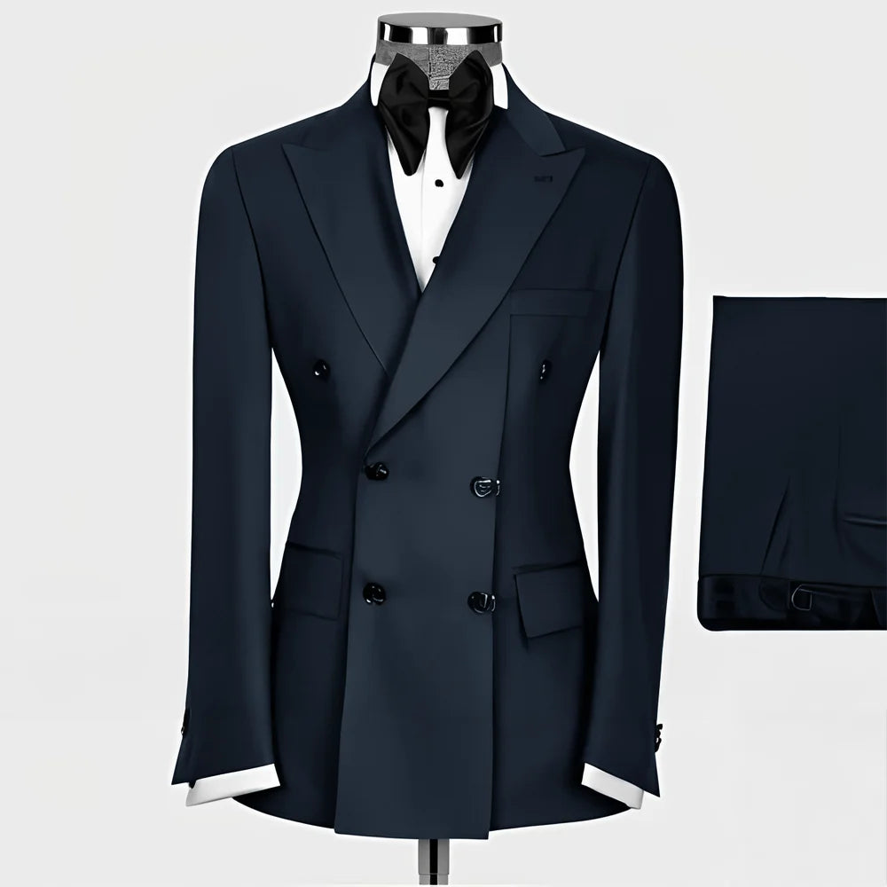 Formal Men's Suit 2-piece Peak Lapel Blazer Groom Wedding Tuxedo Classic Slim Fit Outfit Tailor-made Tuxedo for Male - Uknowucme