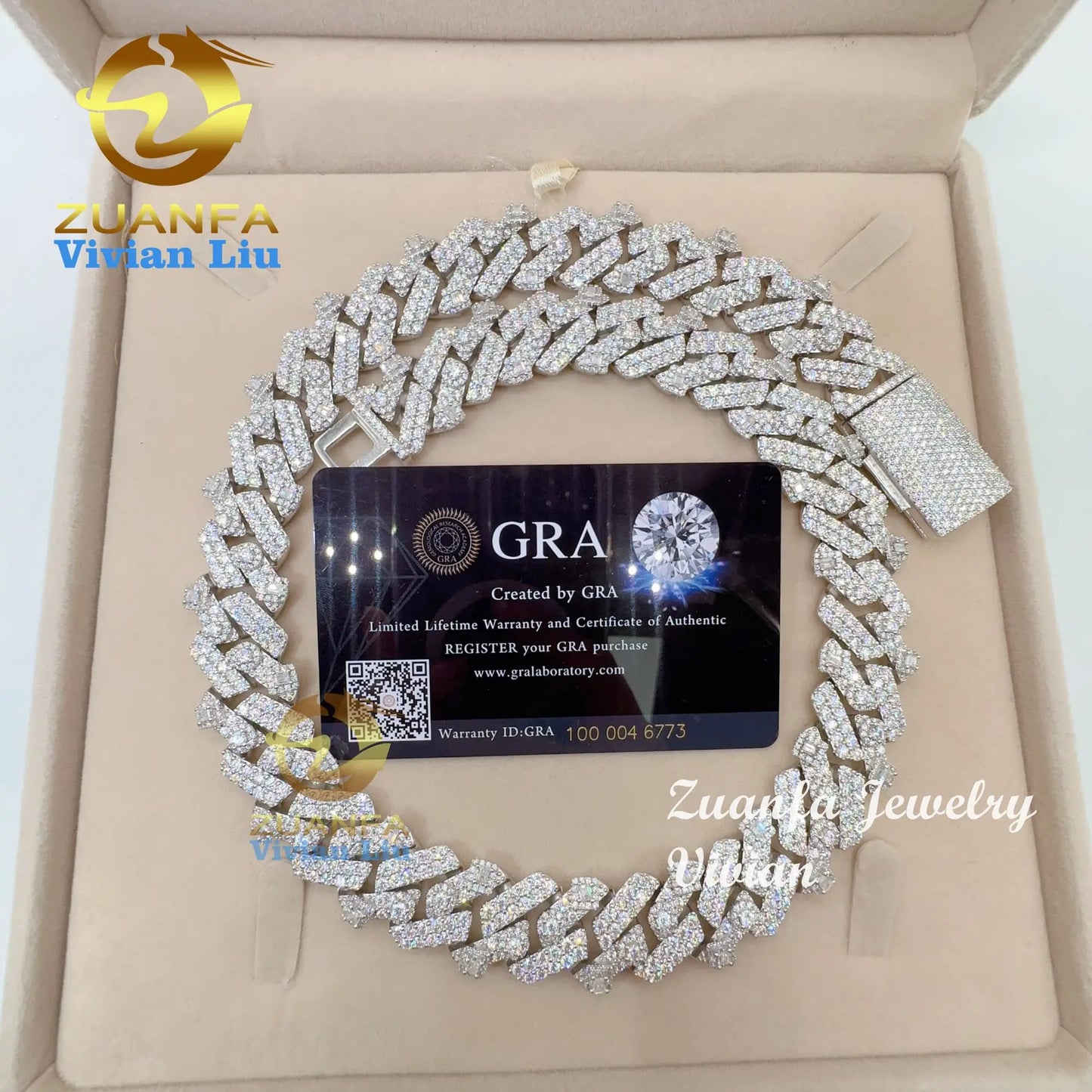 Luxury Hip Hop Jewelry Iced Out Vvs Moissanite 925 Sterling Silver Diamond Cuban Link Chain - Uknowucme