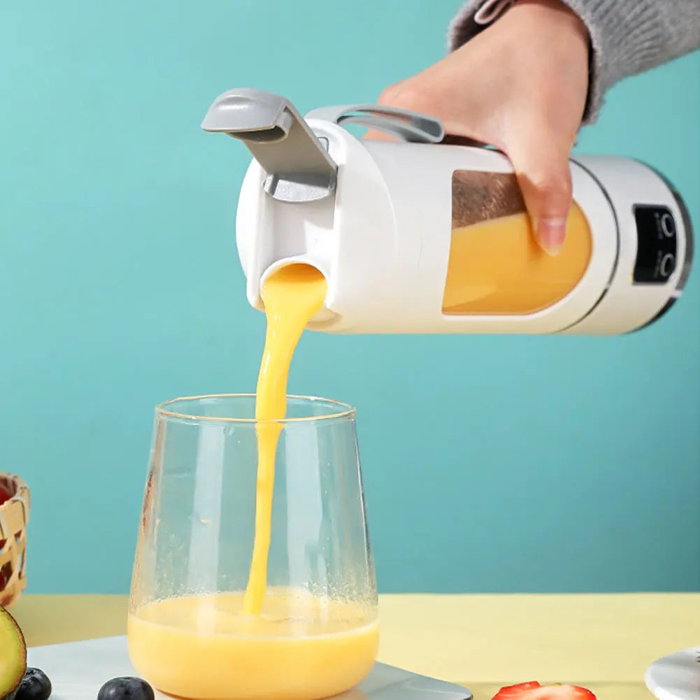 450ml Portable Juicer Juicer Bottle USB Rechargeable Electric Juicer Cup with 12 Blades 1500mAh Mini Fast Electric Blender - Uknowucme