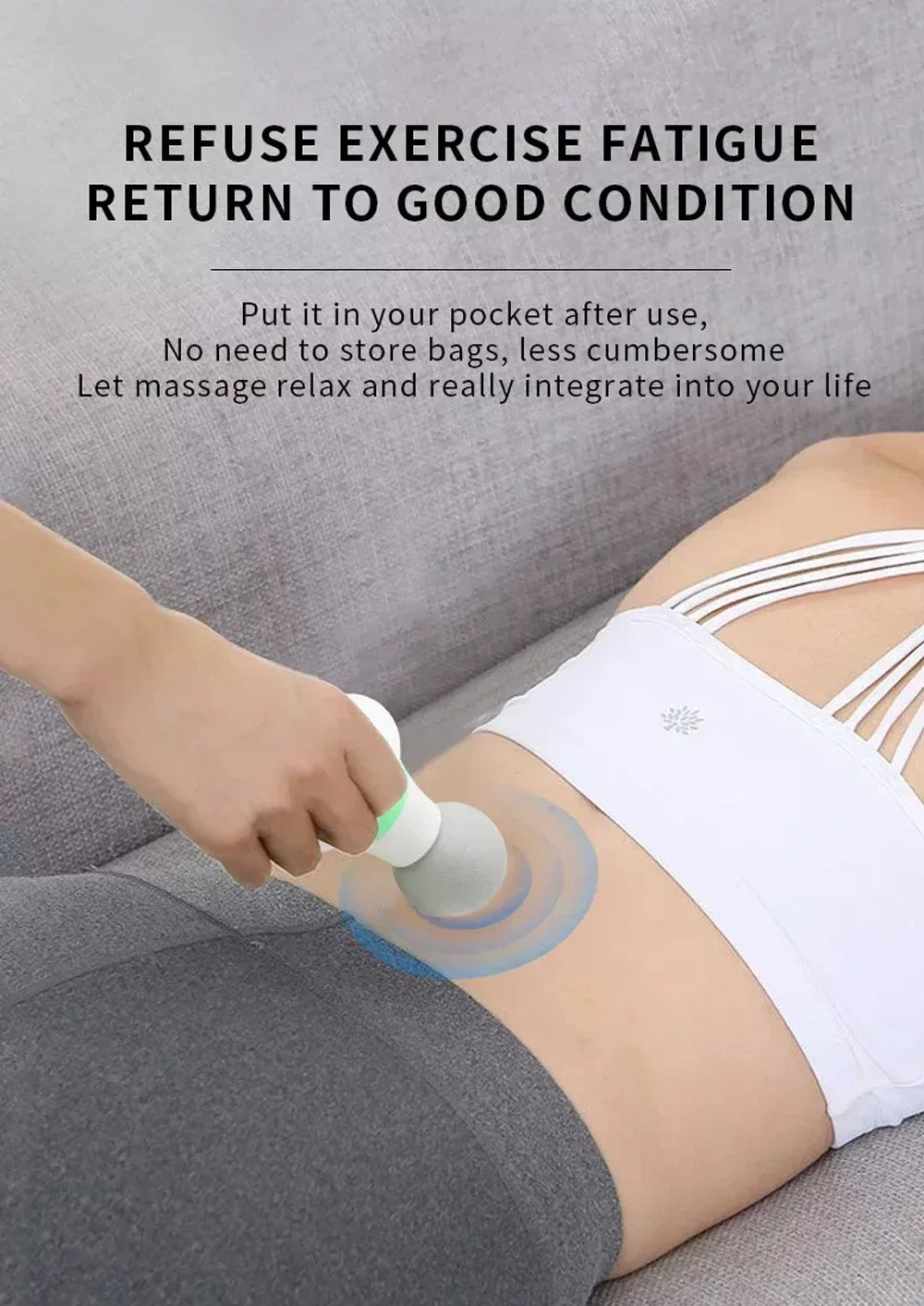 Massage Gun Mini Massager Gun 35DB Ultra Quiet Portable Electric Handheld Body Massager Type-C Charging