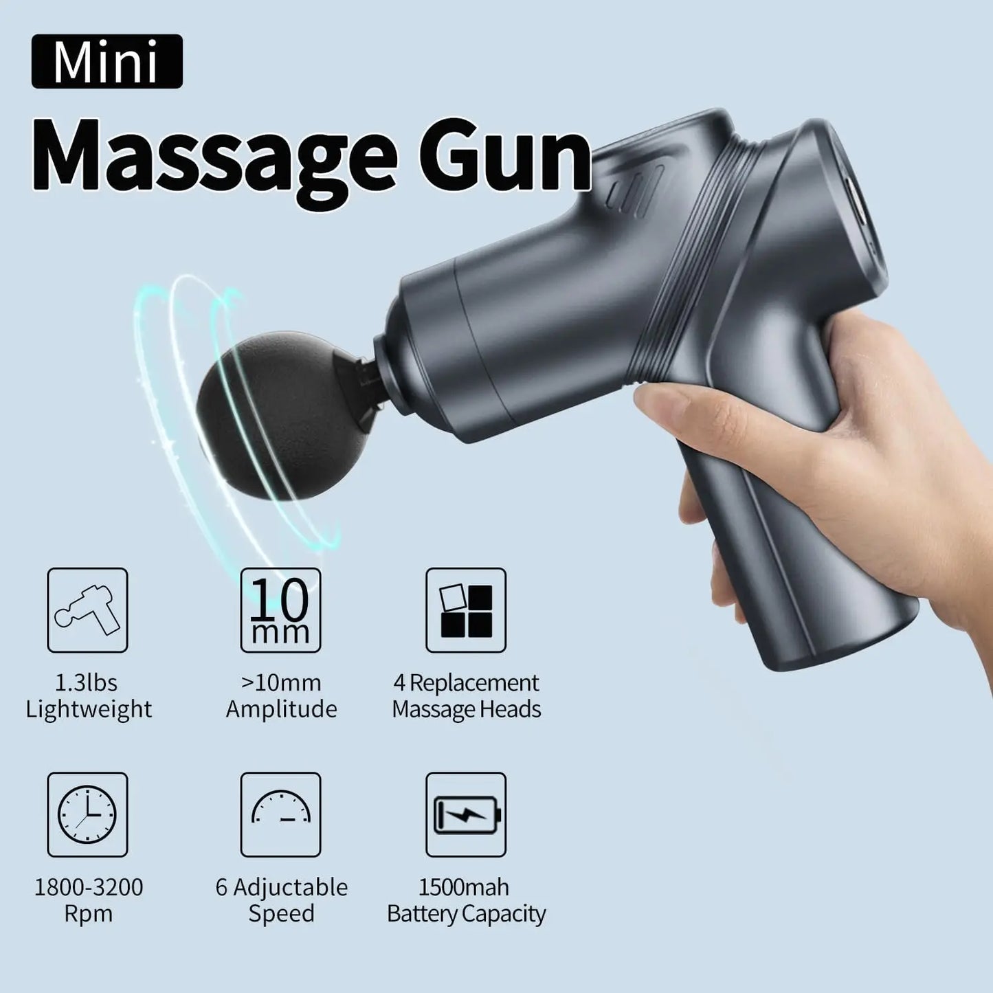 Massage Gun Silent Brushless Motor Portable Massager with 4 Interchangeable Head Deep Muscle Relief and Relaxation Gifts