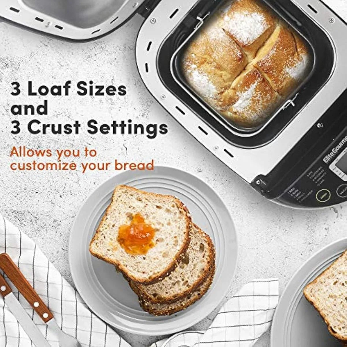 EBM8103B Programmable Bread Maker Machine 3 Loaf Sizes, 19 Menu Functions, 2 Lbs, Black | USA | NEW - Uknowucme