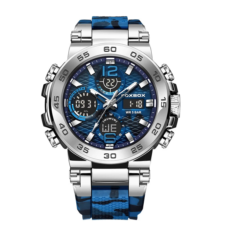FOXBOX Military Digital Watch for Men Camouflage Waterproof Wristwatch Mens Shockproof Sport Quartz Tactical Clock Montre Homme - Uknowucme