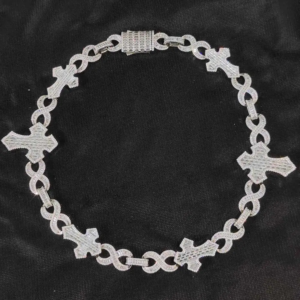 Big Cross Infinite Cuban Chain Necklace Full Iced Out Link Chain - Uknowucme