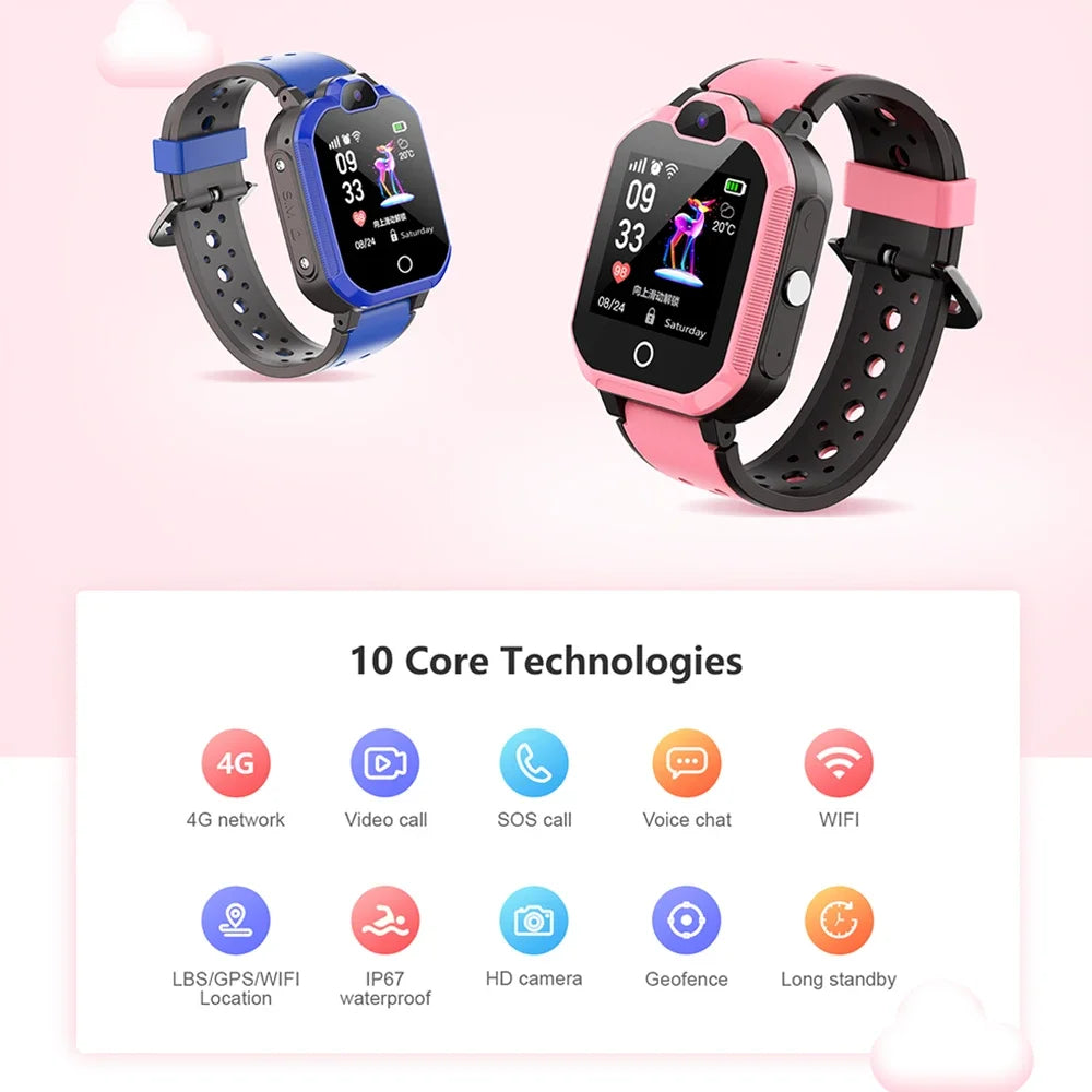 New Arrival Kids smart watch gps 4g SIM card for child girl boy smartwatch phone kid with wifi . support video call - Uknowucme