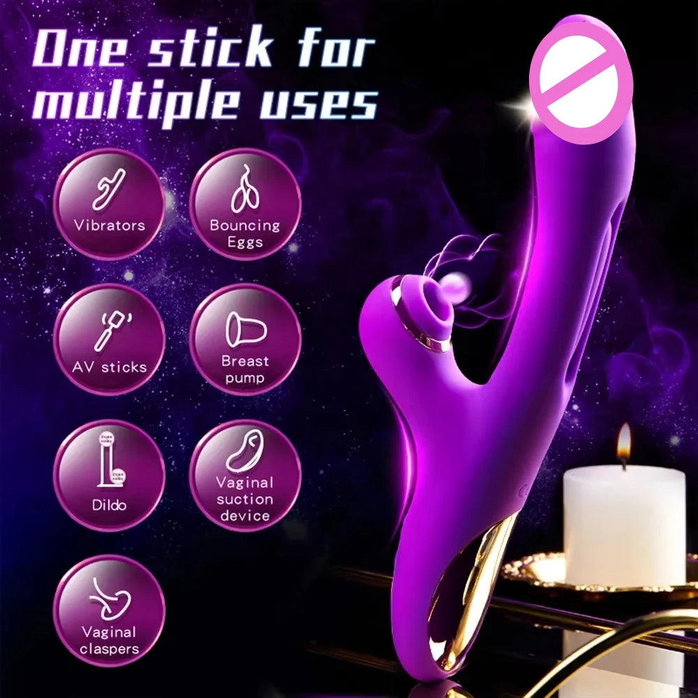 Flapping G Spot Vibrator Dildo Rabbit Adult Toy Vibration Silicone Waterproof Personal Vibrator Clitoral Nipple Anal Stimulation