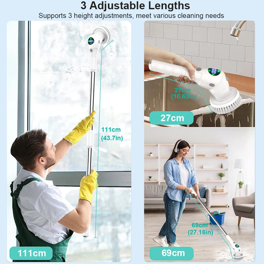 Electric Cleaning Brush Household Multifunctional Cleaning Brush 8 in 1 Wireless Cleaning Brush For Bathroom Kitchen Toilet - Uknowucme