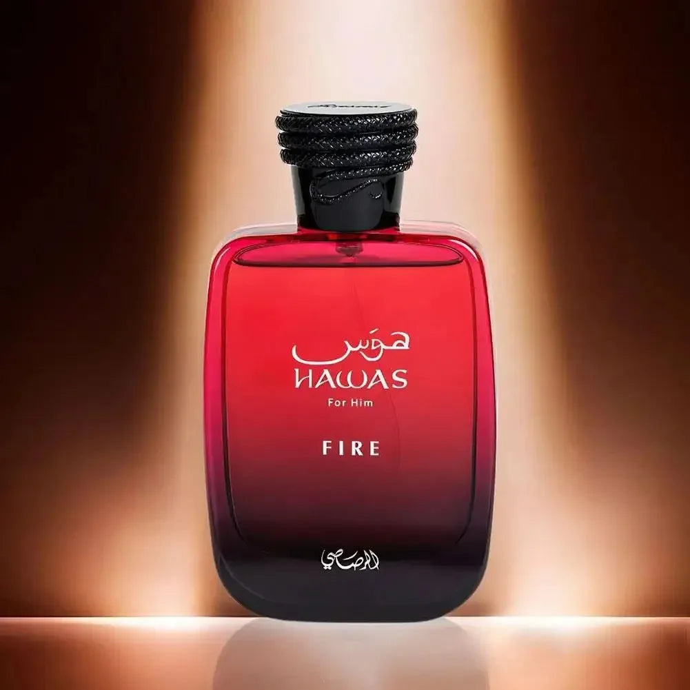 100ml Hawas Fire Men's EDP Spray Long-lasting Arabian Luxury, Fresh Rich Scent, Premium Masculine Fragrance Ideal for Nights Out - Uknowucme