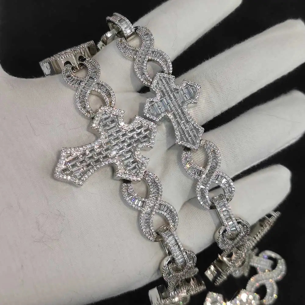 Big Cross Infinite Cuban Chain Necklace Full Iced Out Link Chain - Uknowucme