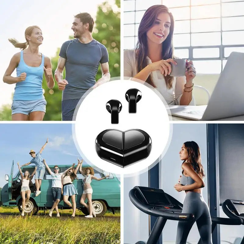 Heart Shaped Wireless Earbuds Touchscreen Comfortable Ear Buds Wireless Headphones Valentine's Day Gift Waterproof With Hi-Fi - Uknowucme