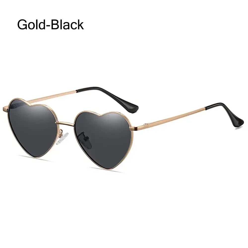 Heart-Shaped Sunglasses Heart Sun Glasses Shades Vintage 90s Glasses UV400 Protection Metal Frame Sunglasses Fancy Accessories - Uknowucme