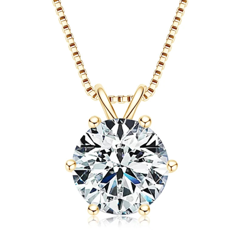 Lnngy 0.5ct-5ct Moissanite Pendant Necklace With Certificate For Women Original Real 925 Silver Chain Solitaire Drop Necklaces - Uknowucme