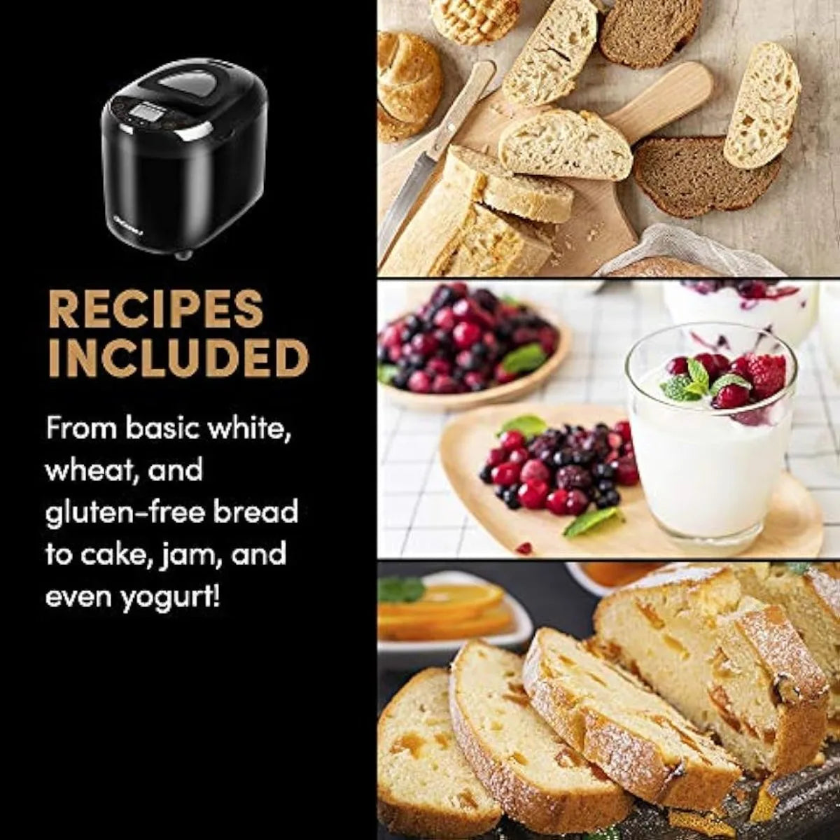 EBM8103B Programmable Bread Maker Machine 3 Loaf Sizes, 19 Menu Functions, 2 Lbs, Black | USA | NEW - Uknowucme