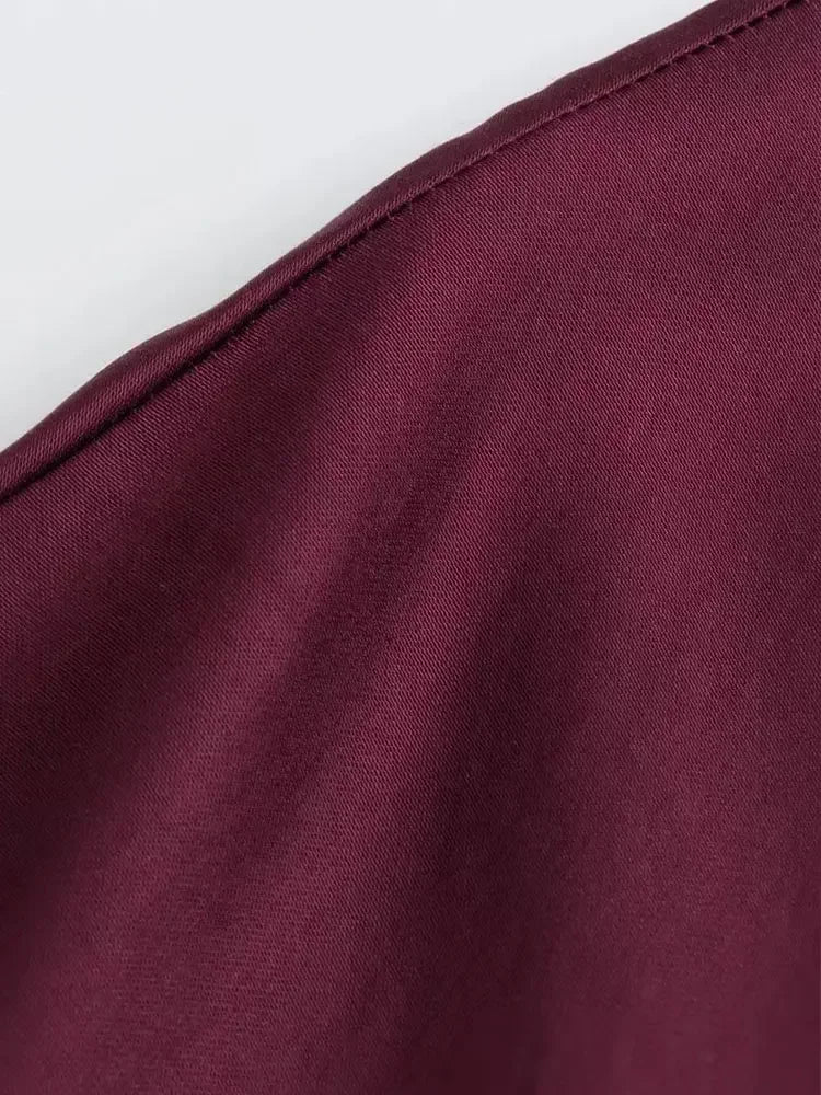 TRAF 2024 Midi Satin Dress Woman Long Dresses For Women Chic And Elegant Evening Dresses Female Party Dress - Uknowucme