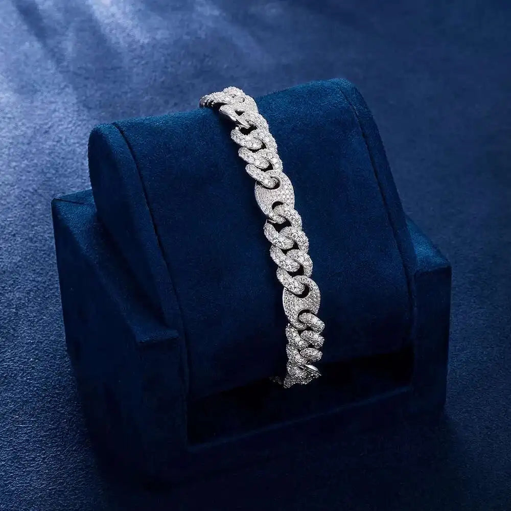 10mm Moissanite Chain 925 Sterling Silver Necklace Iced Out Hip Hop Jewelry Cuban Link Chain - Uknowucme