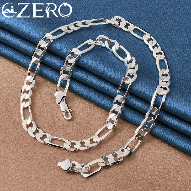 High Quality Unisex 6 mm flat chain 925 Sterling silver Necklace Fashion Jewelry - Uknowucme
