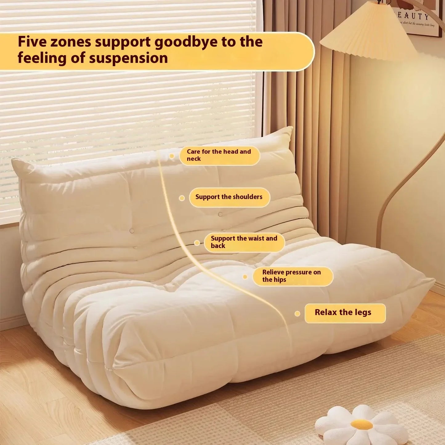 Caterpillar Pure Sponge Lazy Sofa, Modern Simple Living Room Home Sofa, Fabric Casual Lying Fabric Sofa Customizable - Uknowucme