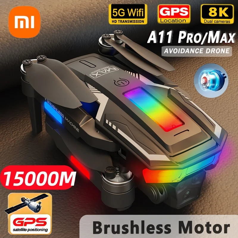 Xiaomi A11 Max Drone 8K Dual Camera Aerial Photography Aircraft Omnidirectional Obstacle Avoidance Brushless Motor 15000M - Uknowucme