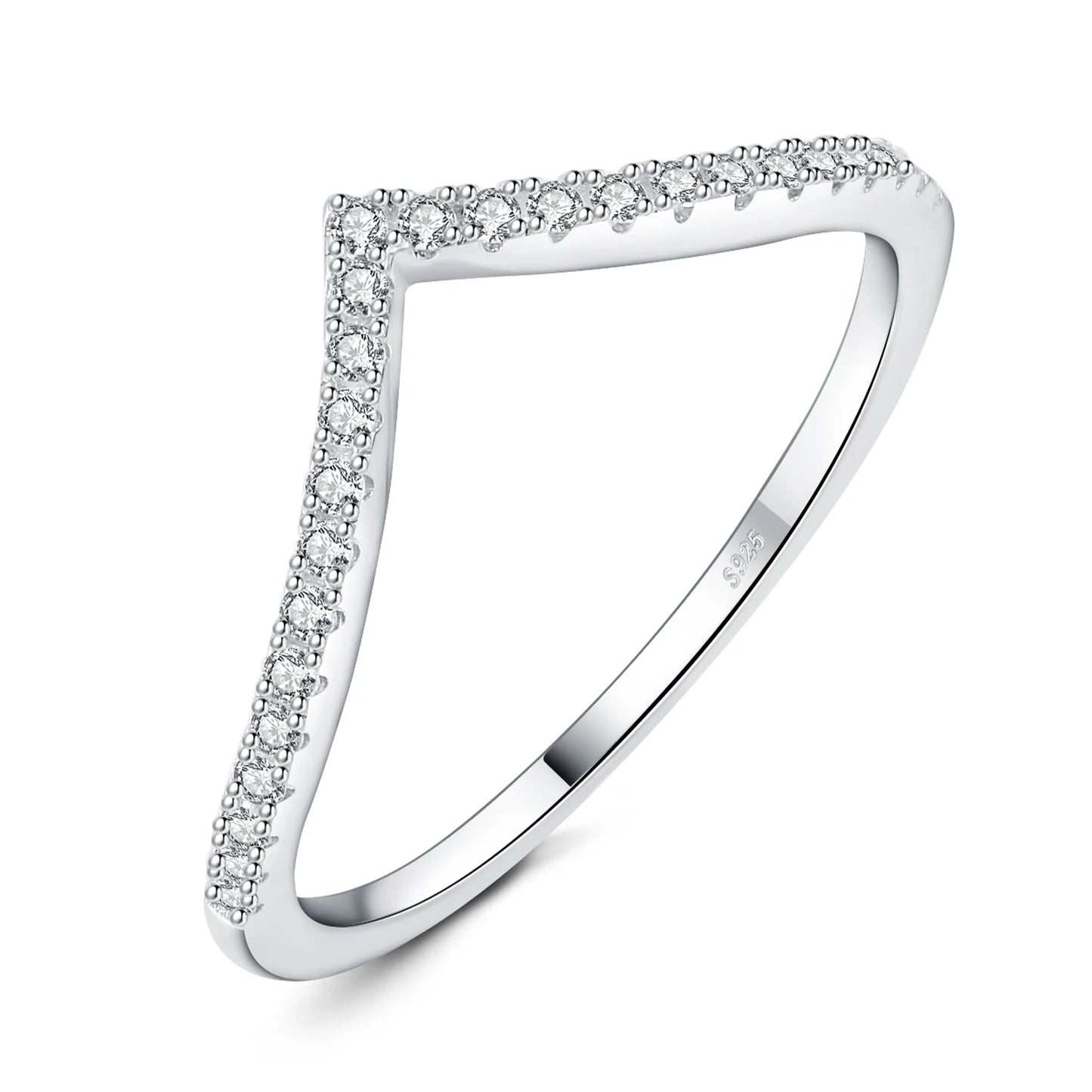 JewelryPalace Moissanite D Color Round Cut 925 Sterling Silver V Shape Stackable Wedding Ring for Woman Yellow Rose Gold Plated - Uknowucme