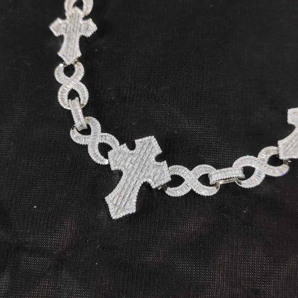 Big Cross Infinite Cuban Chain Necklace Full Iced Out Link Chain - Uknowucme