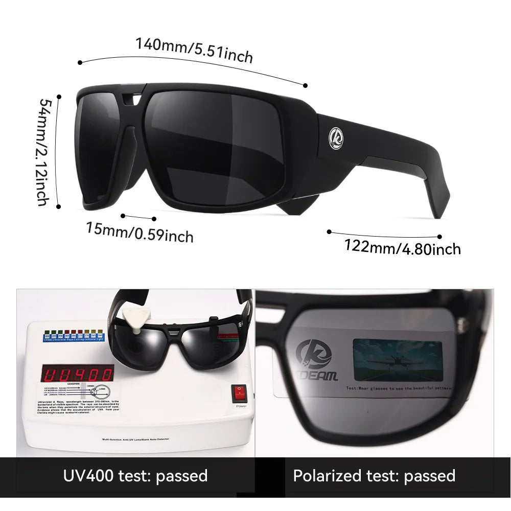 KDEAM for Polarized Sunglasses Men UV400 Sport Driving Goggles Mirrored Shield Brand New Shades With Free Box - Uknowucme