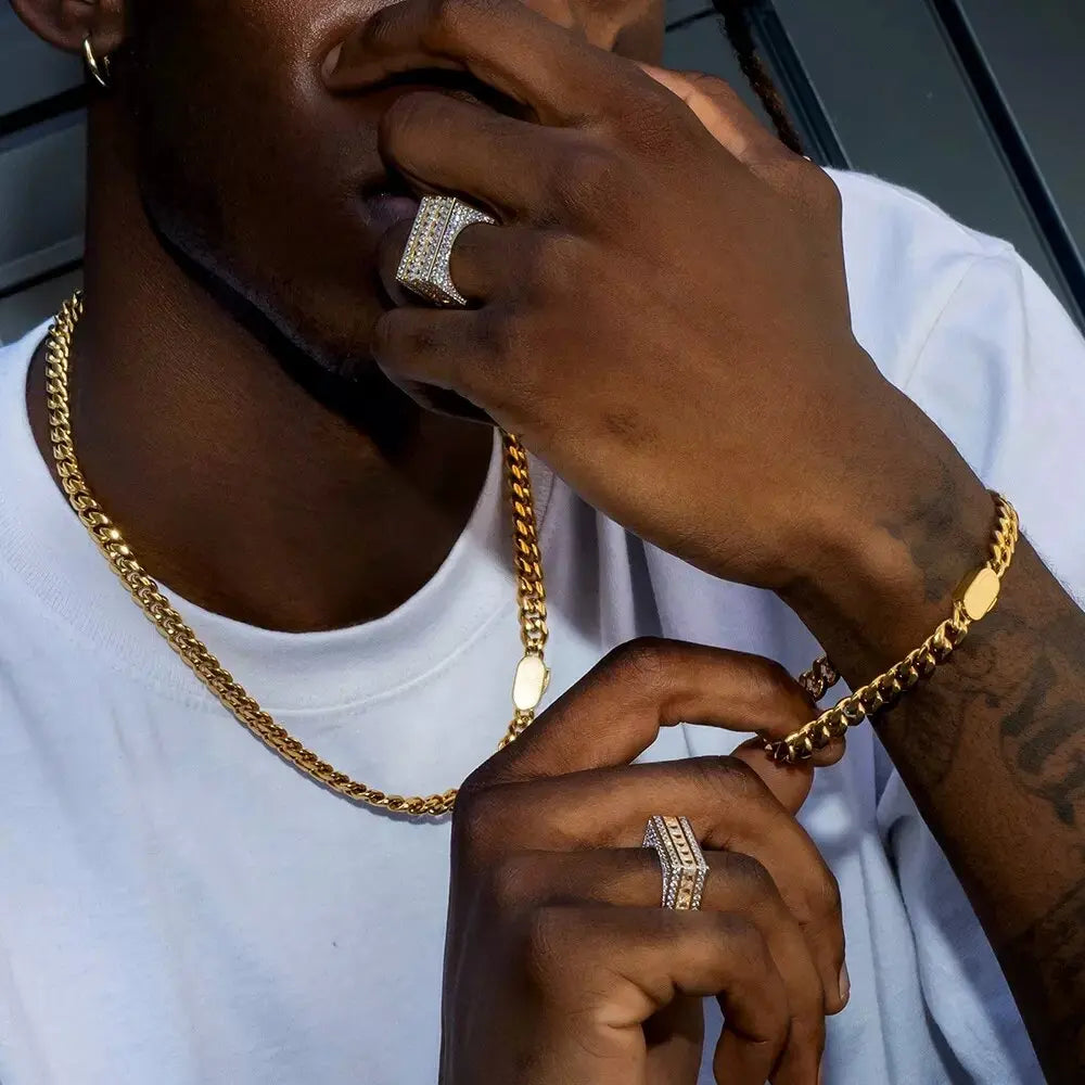 6-12mm Width New Style Stainless Steel Cuban Chain Gold/Silver Color Fashion Hip Hop Men and Women Necklace Jewelry - Uknowucme