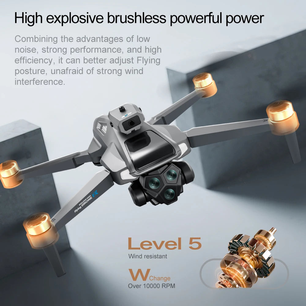 2025 New Drone with 4K Dual Camera Professional Video Drone Quadcopter 360 Intelligent Obstacle Avoidance for Gift Drone - Uknowucme